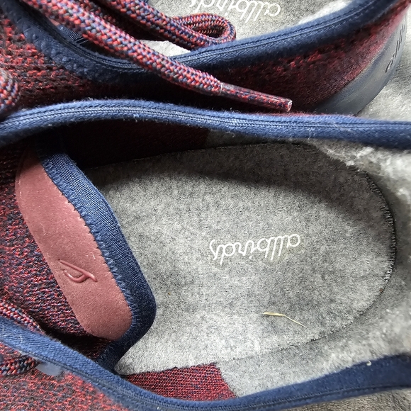 allbirds Men\'s Merino Wool Runners in Burgundy with Navy Trim main image 5
